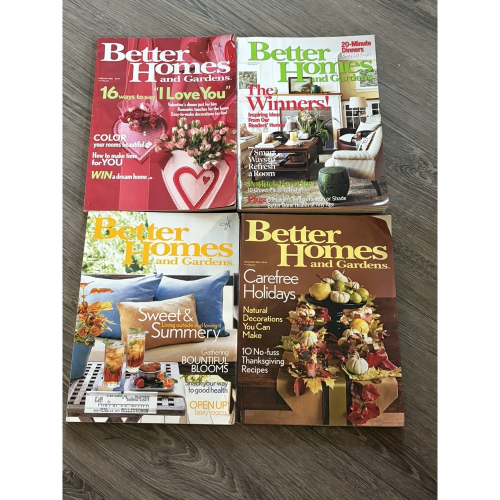 Y2k Vintage Better Homes & Gardens House Magazines Lot of 4 2007 Martha Stewart